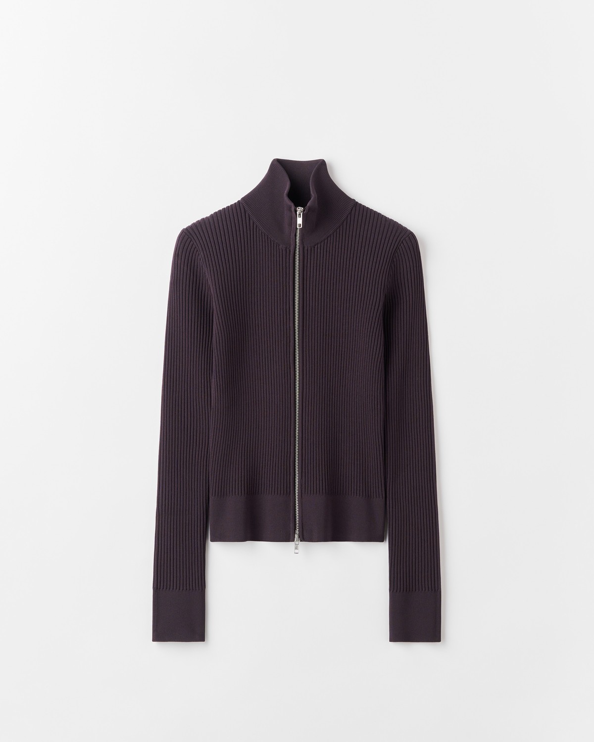 Chimi Knitted Zip Sweater In Purple