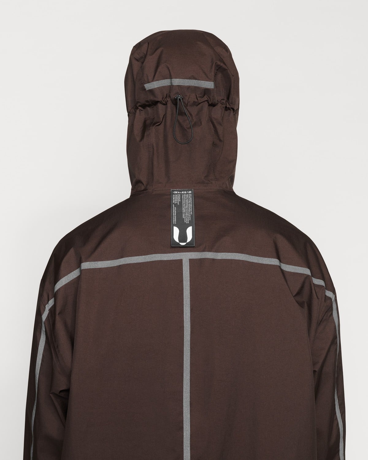 Chimi Long Nylon Jacket In Brown